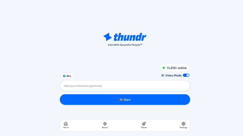 Thundr Video Chat fast matchmaking